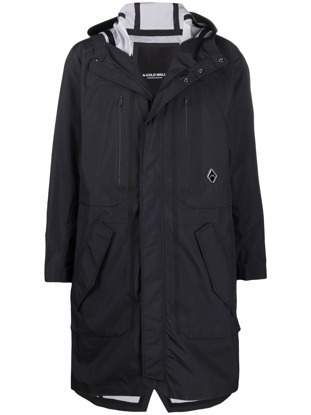 A-COLD-WALL* System logo-print parka coat - Black von A-COLD-WALL*