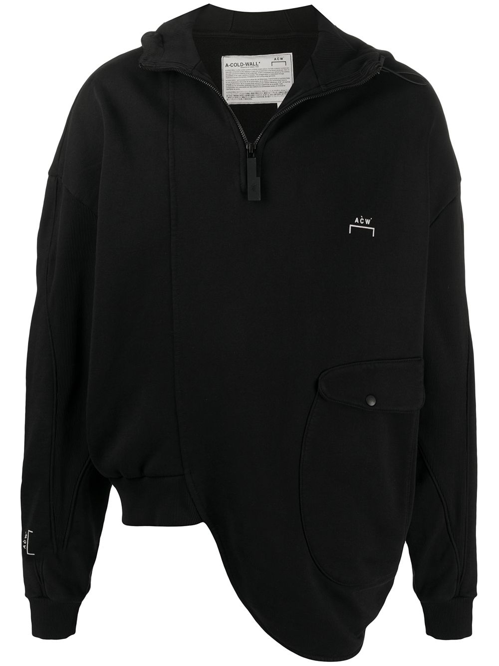 A-COLD-WALL* asymmetric logo printed hoodie - Black von A-COLD-WALL*