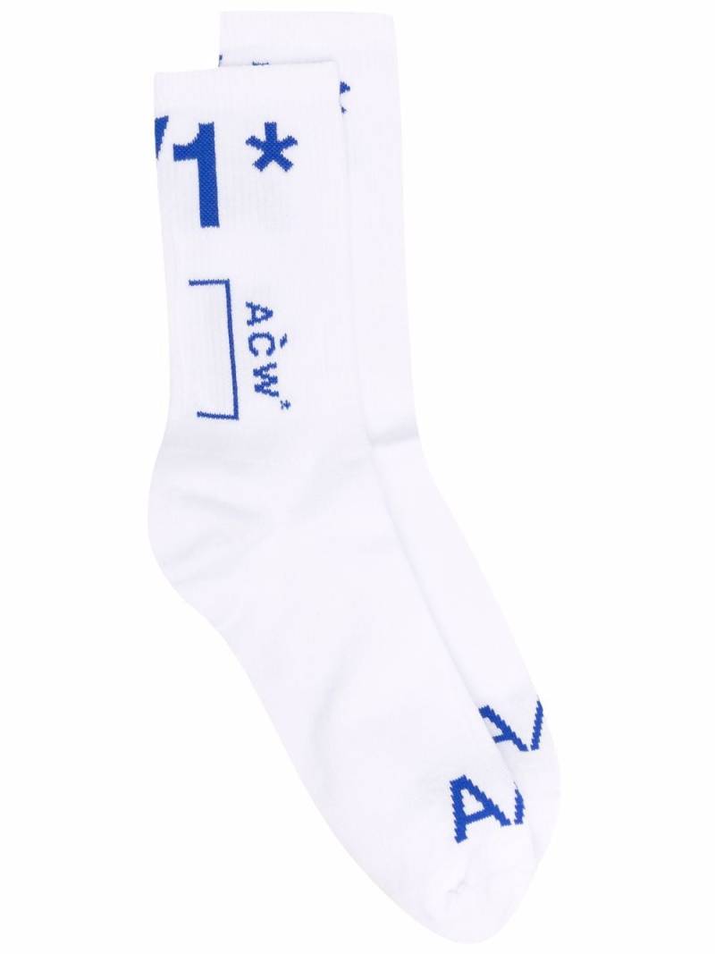 A-COLD-WALL* intarsia-knit logo socks - White von A-COLD-WALL*