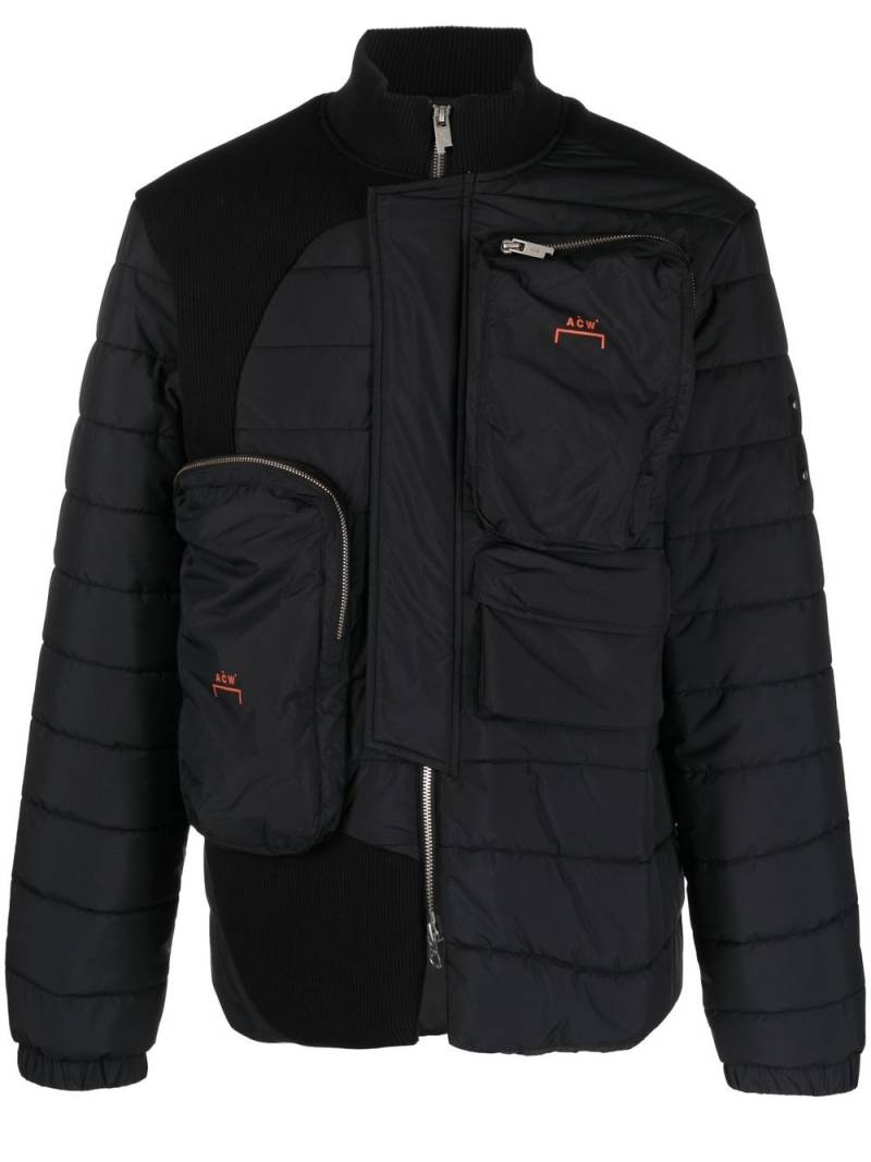 A-COLD-WALL* logo-print asymmetric padded jacket - Black von A-COLD-WALL*