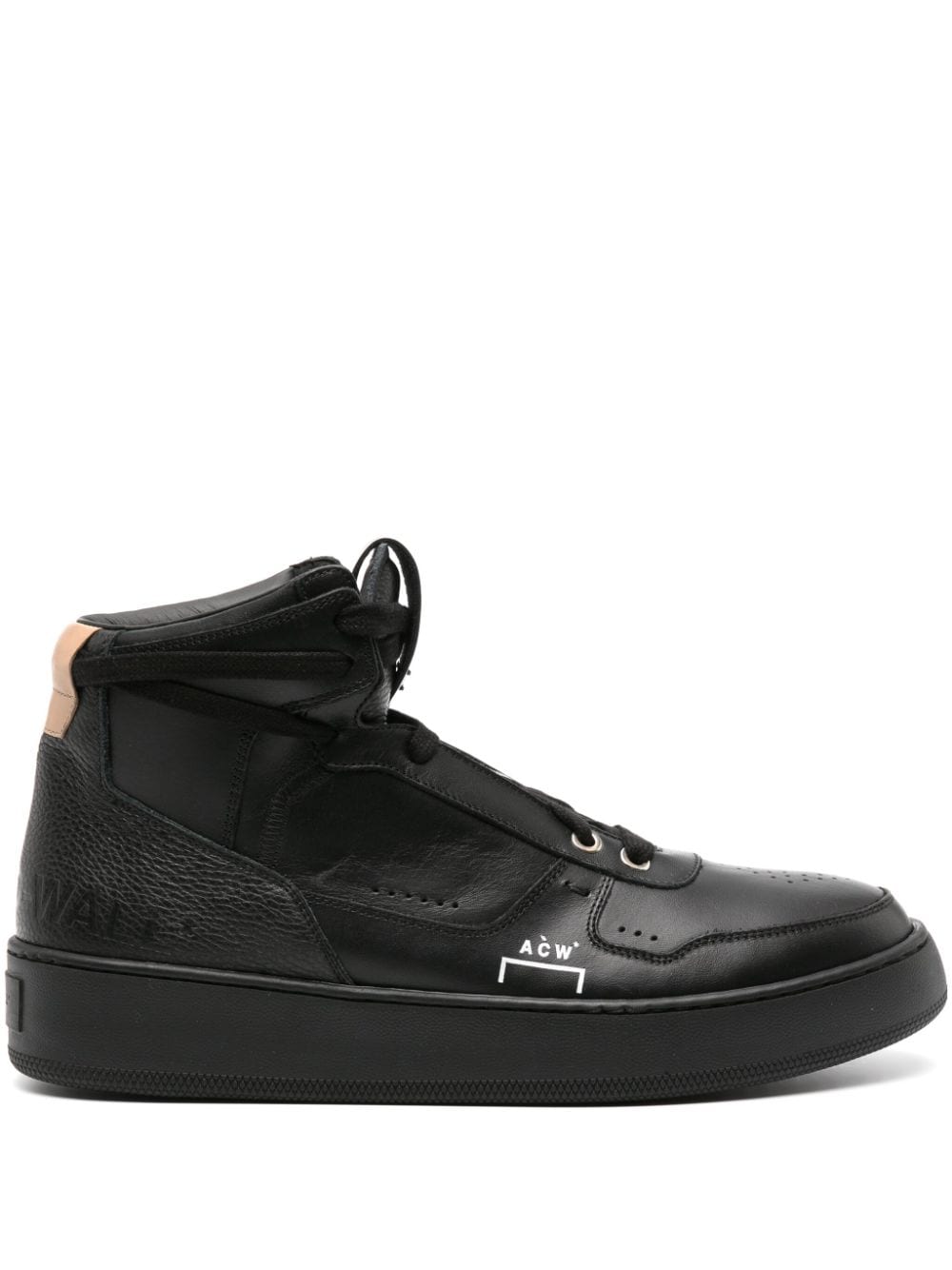 A-COLD-WALL* logo-print leather high-top sneakers - Black von A-COLD-WALL*