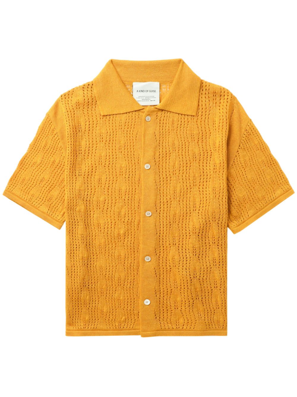 A Kind of Guise Kadri ajour-knit linen-blend shirt - Yellow von A Kind of Guise