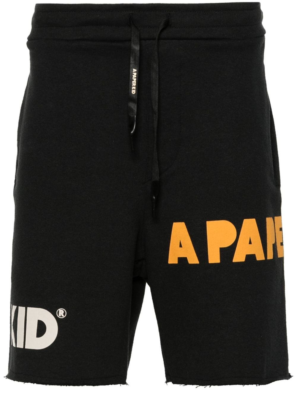 A Paper Kid logo-print cotton track shorts - Black von A Paper Kid