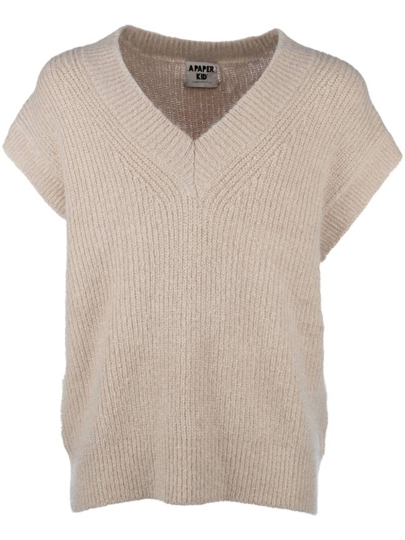 A Paper Kid ribbed-knit top - Neutrals von A Paper Kid