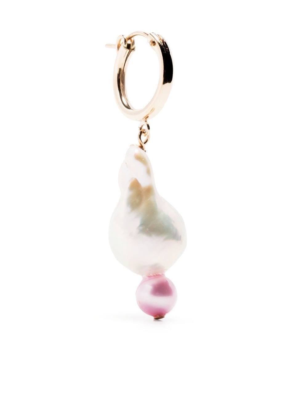 A Sinner in Pearls fireball pearl drop hoop earring - White von A Sinner in Pearls