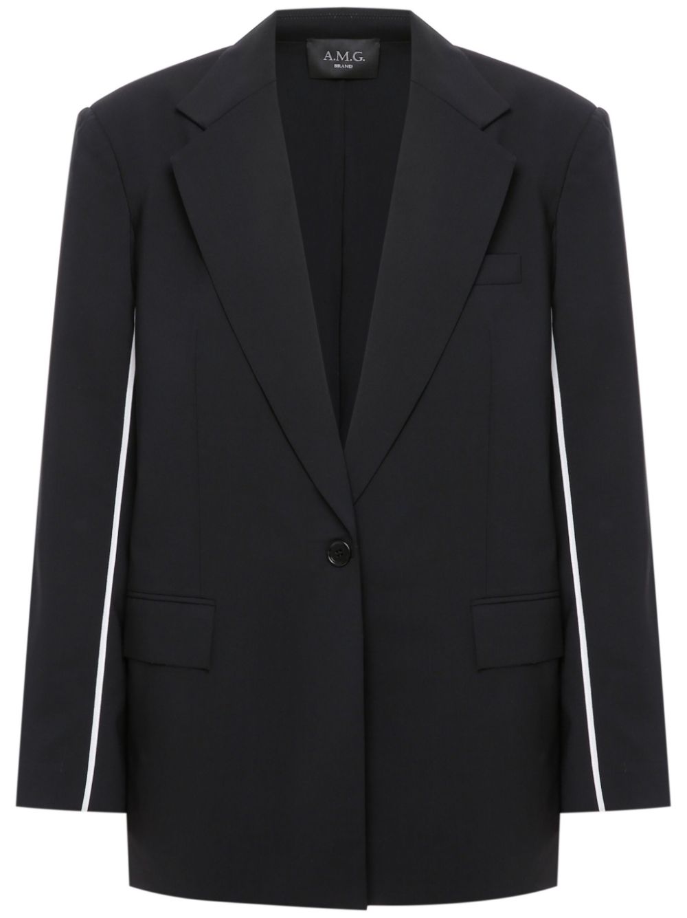 A.M.G. contrast-piping blazer - Black