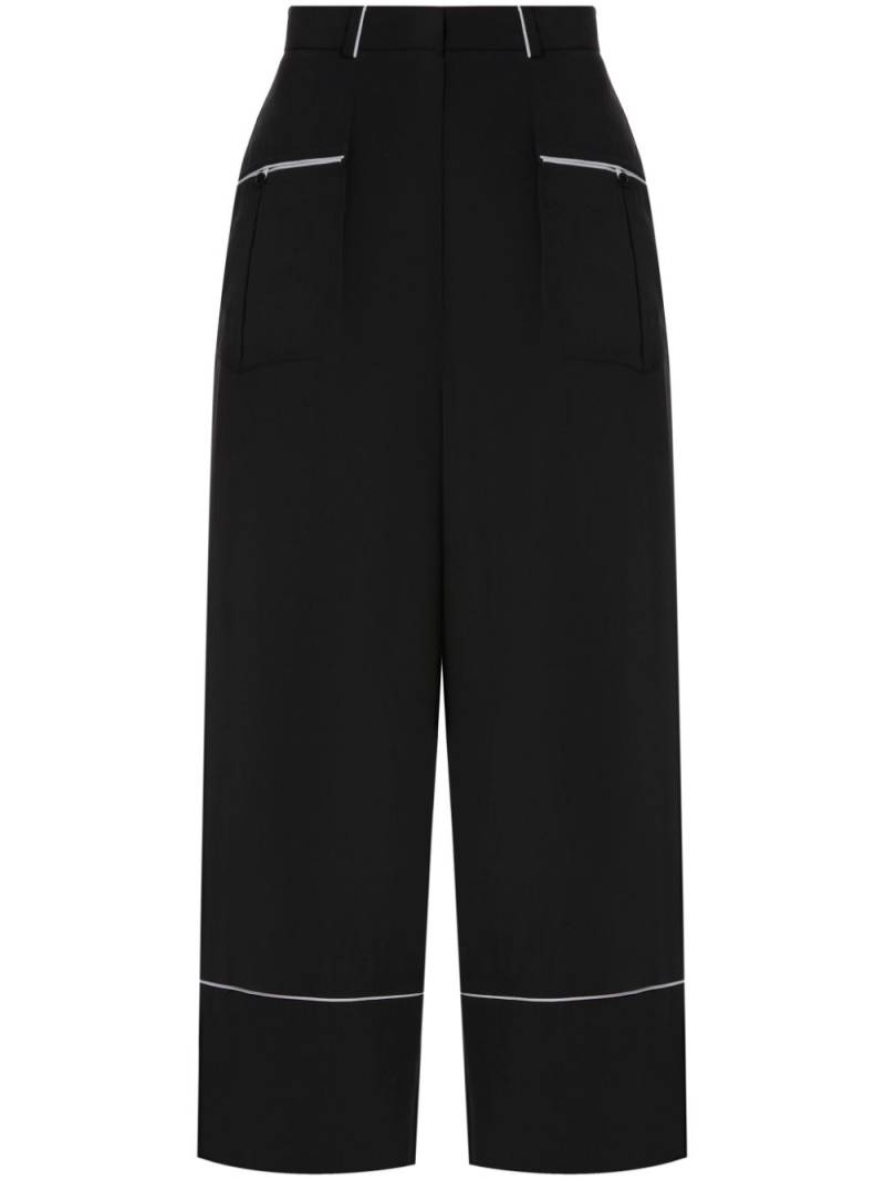 A.M.G. contrast-piping pajama trousers - Black von A.M.G.