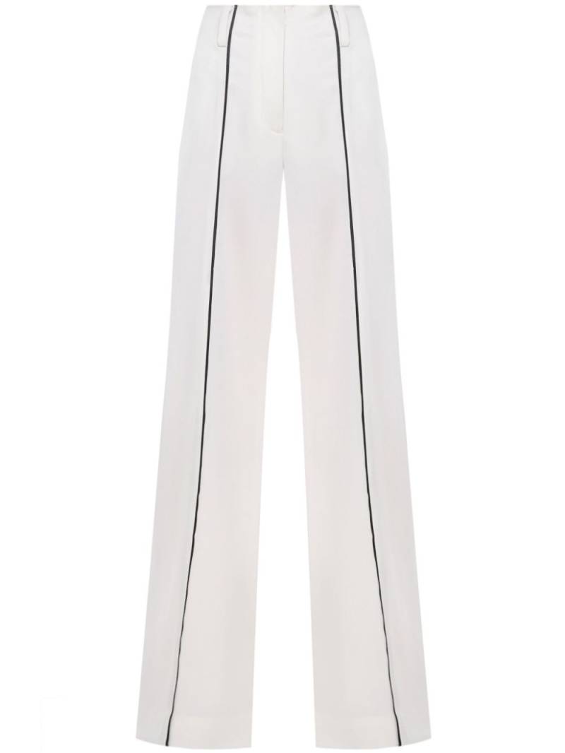 A.M.G. contrast-piping trousers - White von A.M.G.