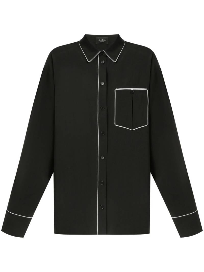 A.M.G. contrast-trim shirt - Black von A.M.G.