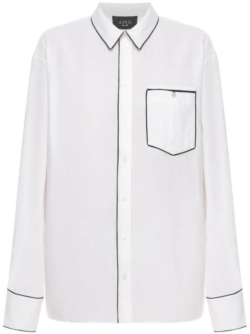 A.M.G. piped-trim shirt - White von A.M.G.