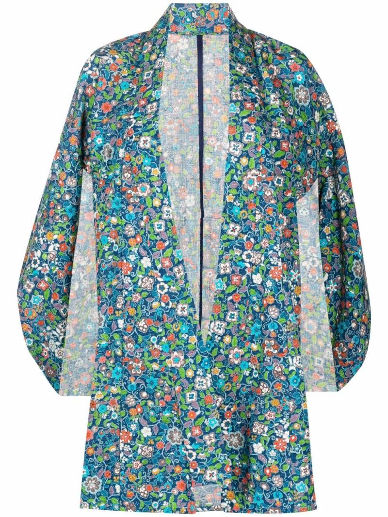 A.N.G.E.L.O. Vintage Cult 1970s floral split-sleeved coat - Blue von A.N.G.E.L.O. Vintage Cult