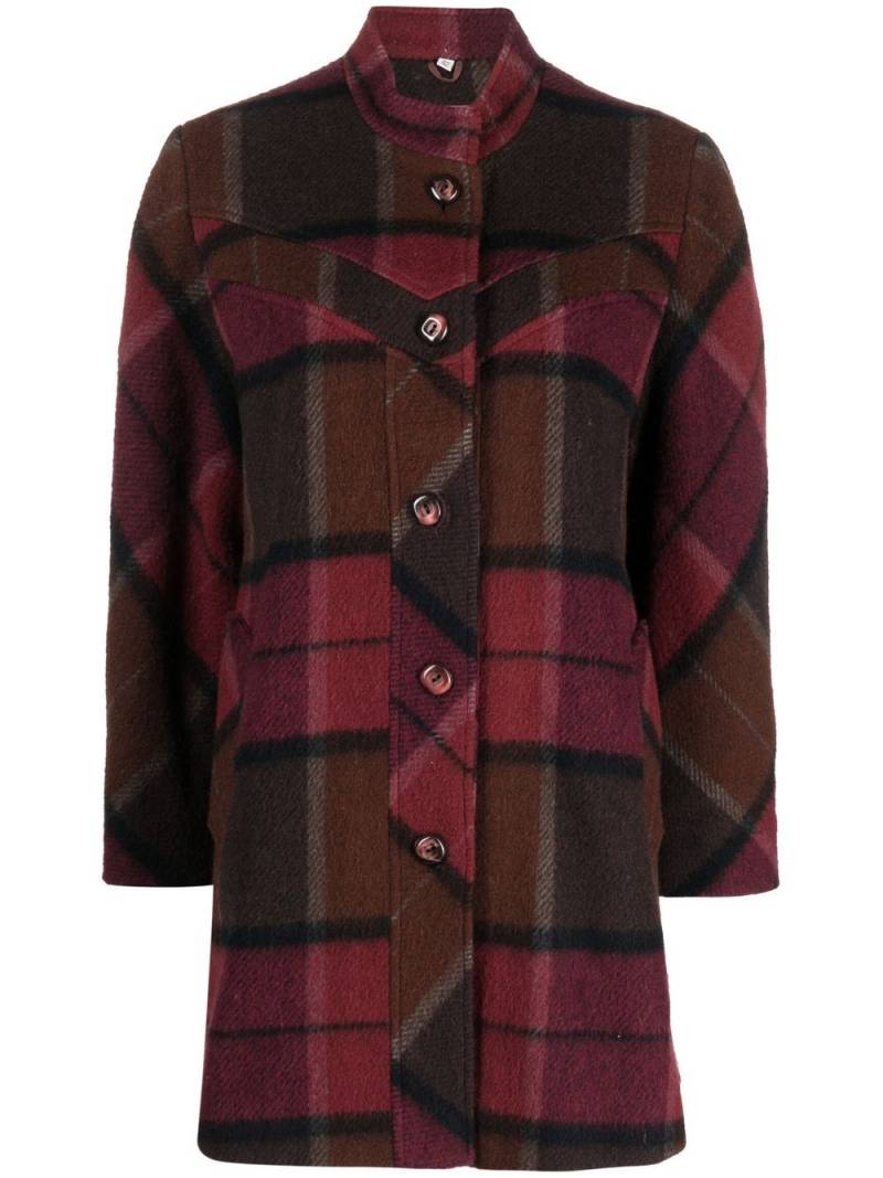 A.N.G.E.L.O. Vintage Cult 1970s mock neck plaid wool coat - Red von A.N.G.E.L.O. Vintage Cult