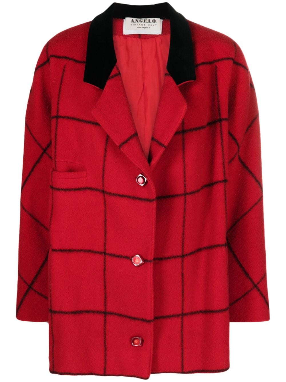 A.N.G.E.L.O. Vintage Cult 1980s check-pattern wool coat - Red von A.N.G.E.L.O. Vintage Cult