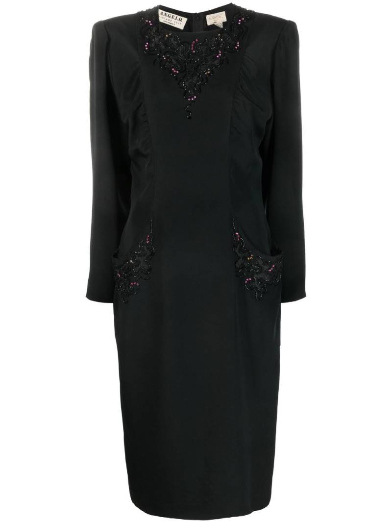 A.N.G.E.L.O. Vintage Cult 1980s embellished long-sleeved dress - Black von A.N.G.E.L.O. Vintage Cult