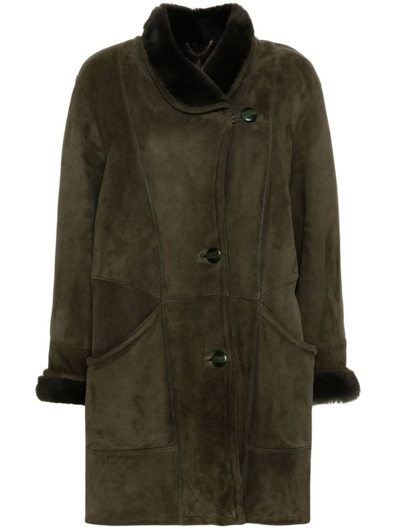 A.N.G.E.L.O. Vintage Cult 1980s shearling lapels coat - Green von A.N.G.E.L.O. Vintage Cult