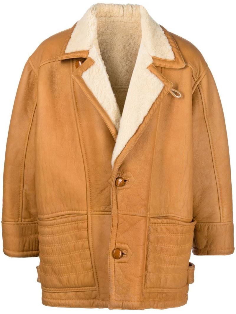 A.N.G.E.L.O. Vintage Cult 1980s shearling-lined leather coat - Neutrals von A.N.G.E.L.O. Vintage Cult