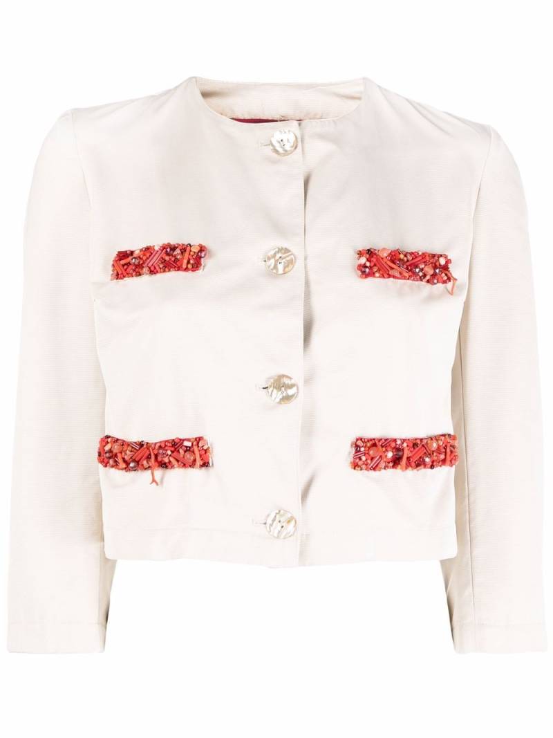 A.N.G.E.L.O. Vintage Cult 1990s bead-embellished cropped jacket - Neutrals von A.N.G.E.L.O. Vintage Cult