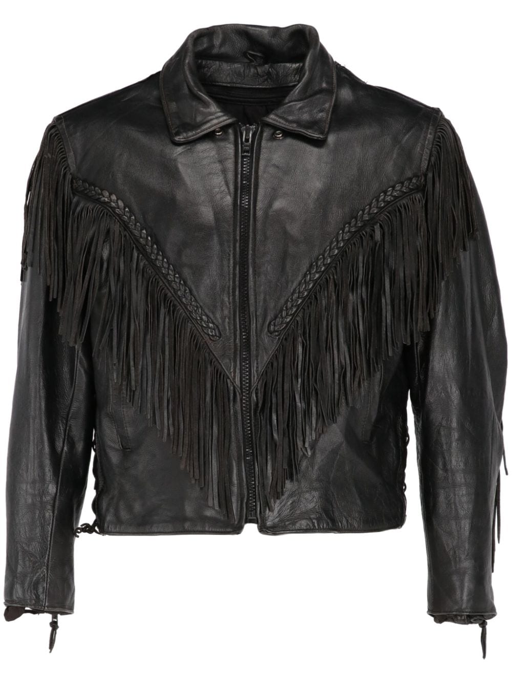 A.N.G.E.L.O. Vintage Cult 1990s pre-owned fringed leather jacket - Black von A.N.G.E.L.O. Vintage Cult