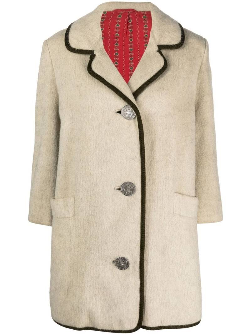 A.N.G.E.L.O. Vintage Cult 1990s woven buttoned coat - Neutrals von A.N.G.E.L.O. Vintage Cult