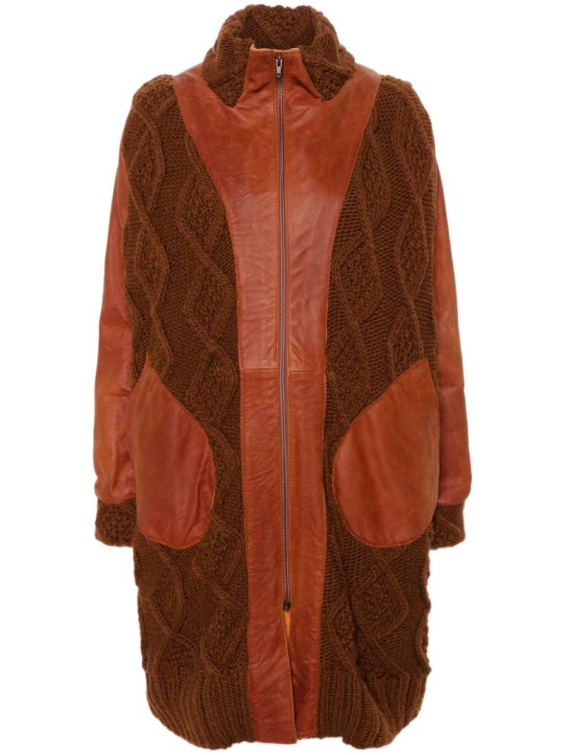 A.N.G.E.L.O. Vintage Cult 2000s knitted-panelling coat - Orange von A.N.G.E.L.O. Vintage Cult