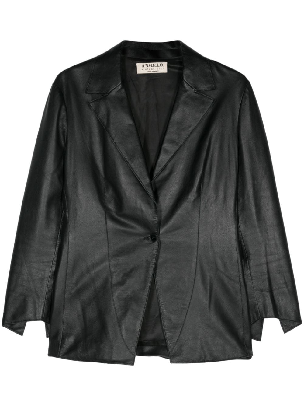 A.N.G.E.L.O. Vintage Cult 2000s leather single-breasted blazer - Black von A.N.G.E.L.O. Vintage Cult