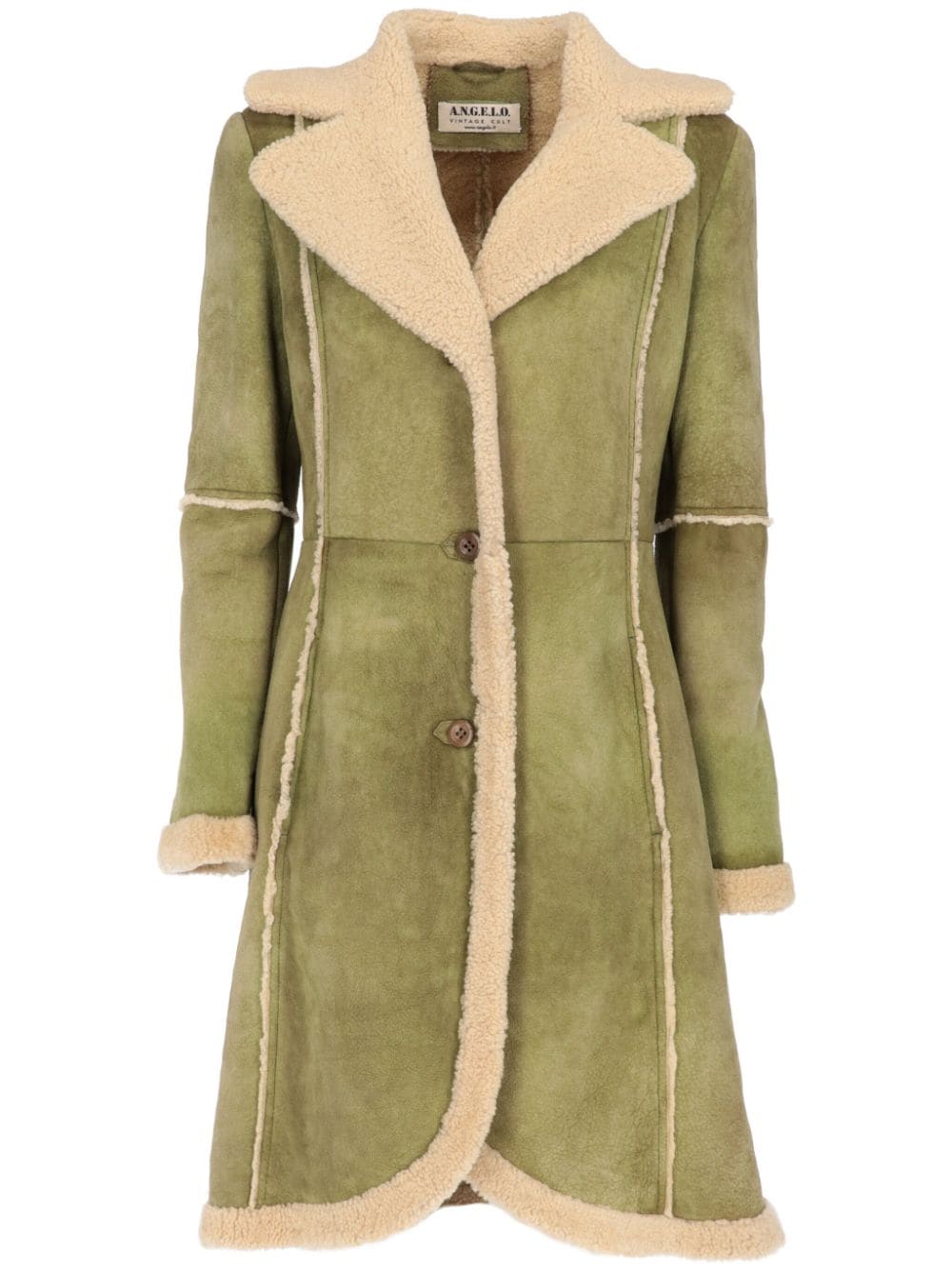 A.N.G.E.L.O. Vintage Cult 2000s pre-owned shearling-trim coat - Green von A.N.G.E.L.O. Vintage Cult