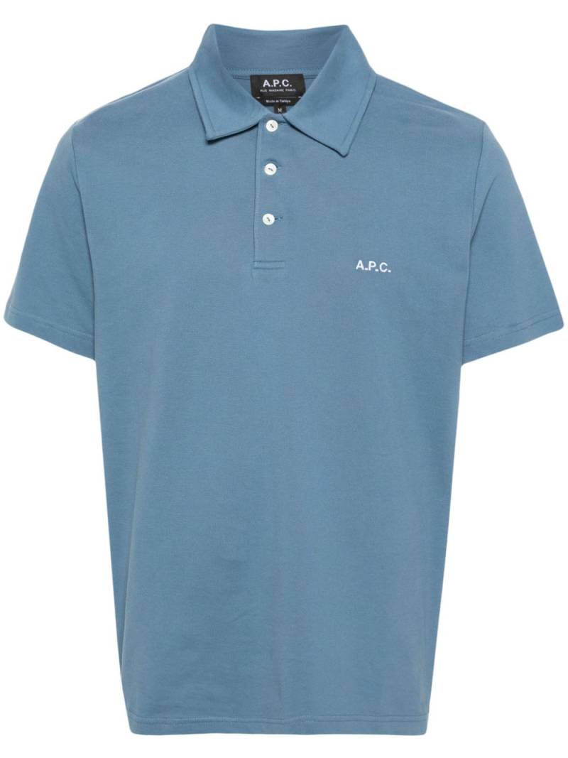 A.P.C. Austin logo-embroidered polo shirt - Blue von A.P.C.