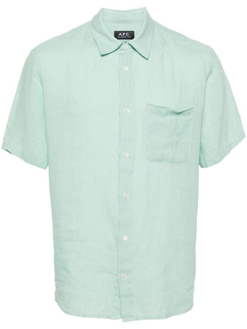 A.P.C. Bellini linen shirt - Green von A.P.C.