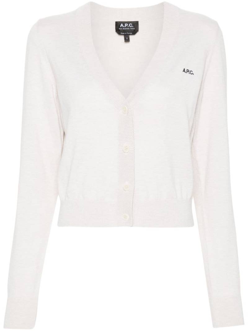 A.P.C. Berenice logo-embroidered cardigan - Neutrals von A.P.C.