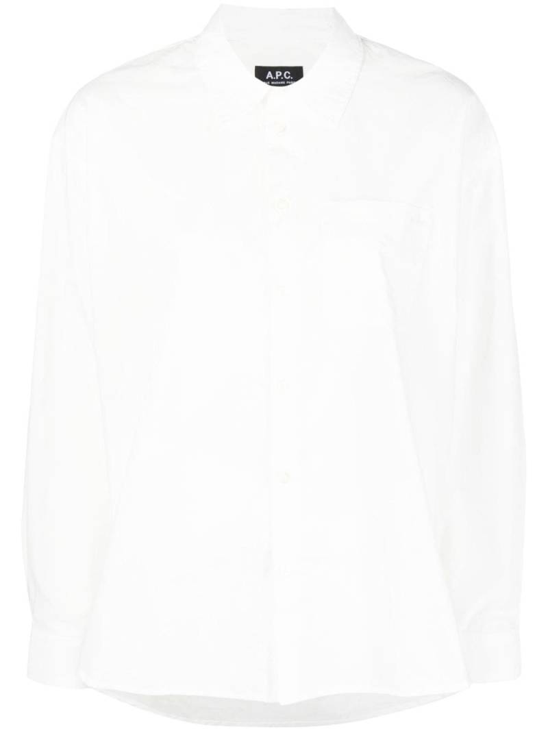 A.P.C. Boyfriend logo-embroidered shirt - White von A.P.C.