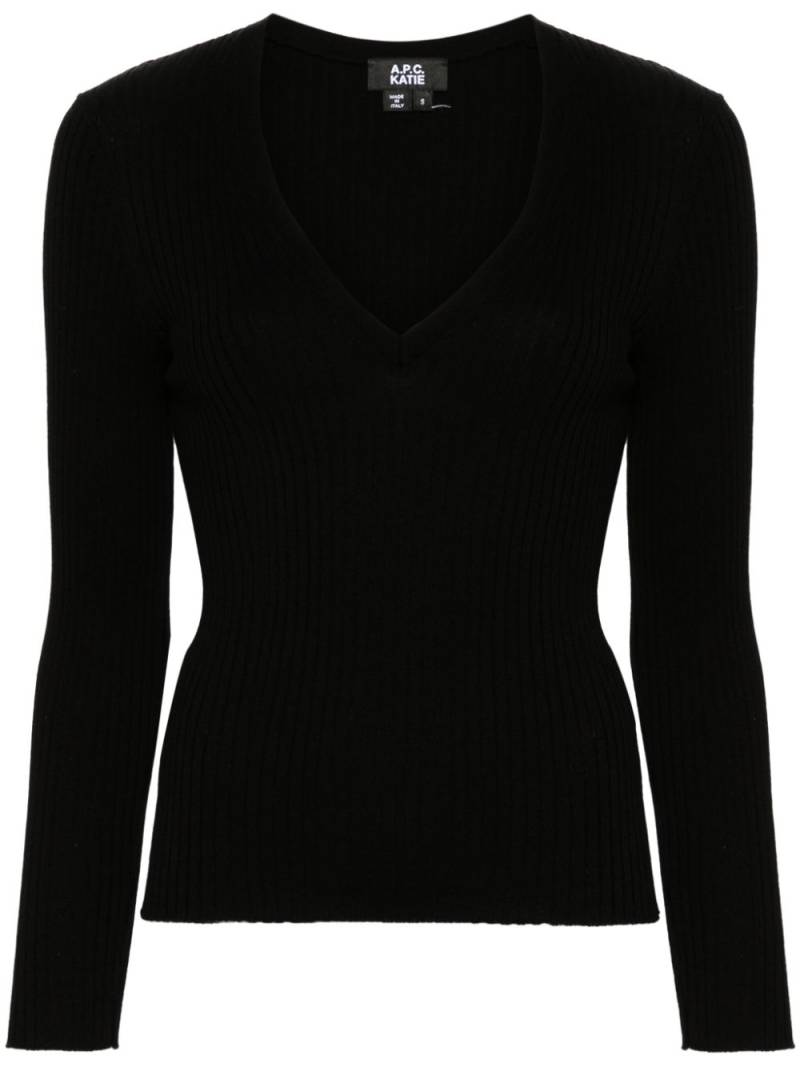 A.P.C. Camille chunky-ribbed jumper - Black von A.P.C.