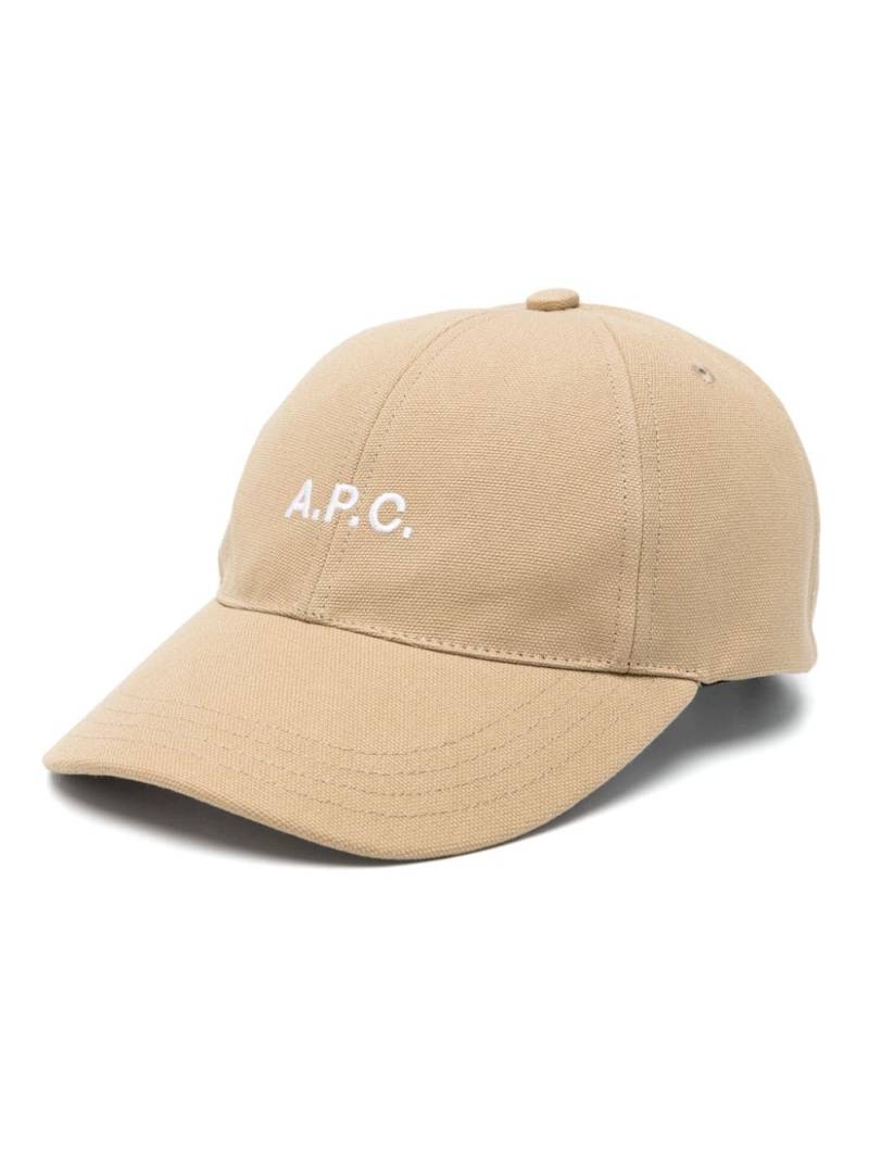 A.P.C. Charlie logo-embroidered baseball cap - Neutrals von A.P.C.