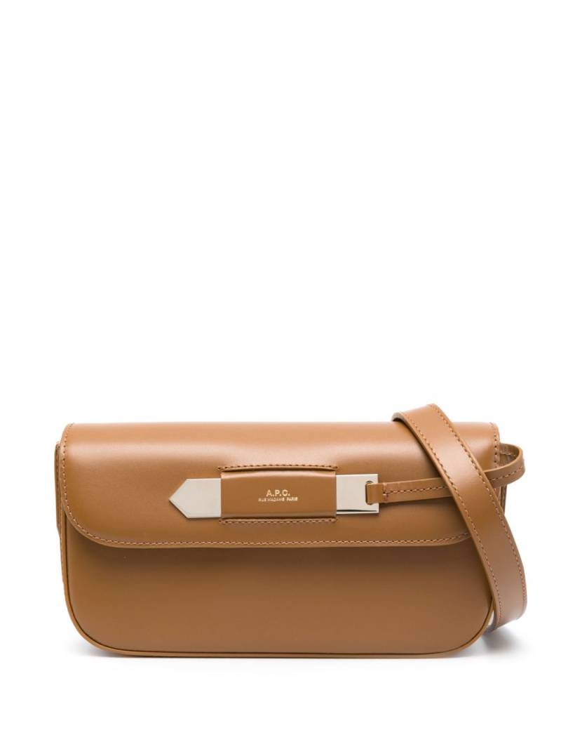 A.P.C. Charlotte leather shoulder bag - Brown von A.P.C.