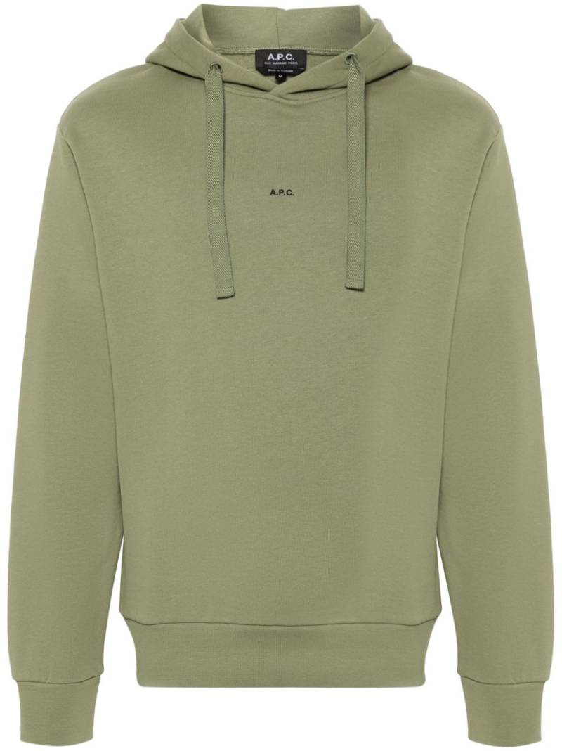 A.P.C. Christina logo-print hoodie - Green von A.P.C.