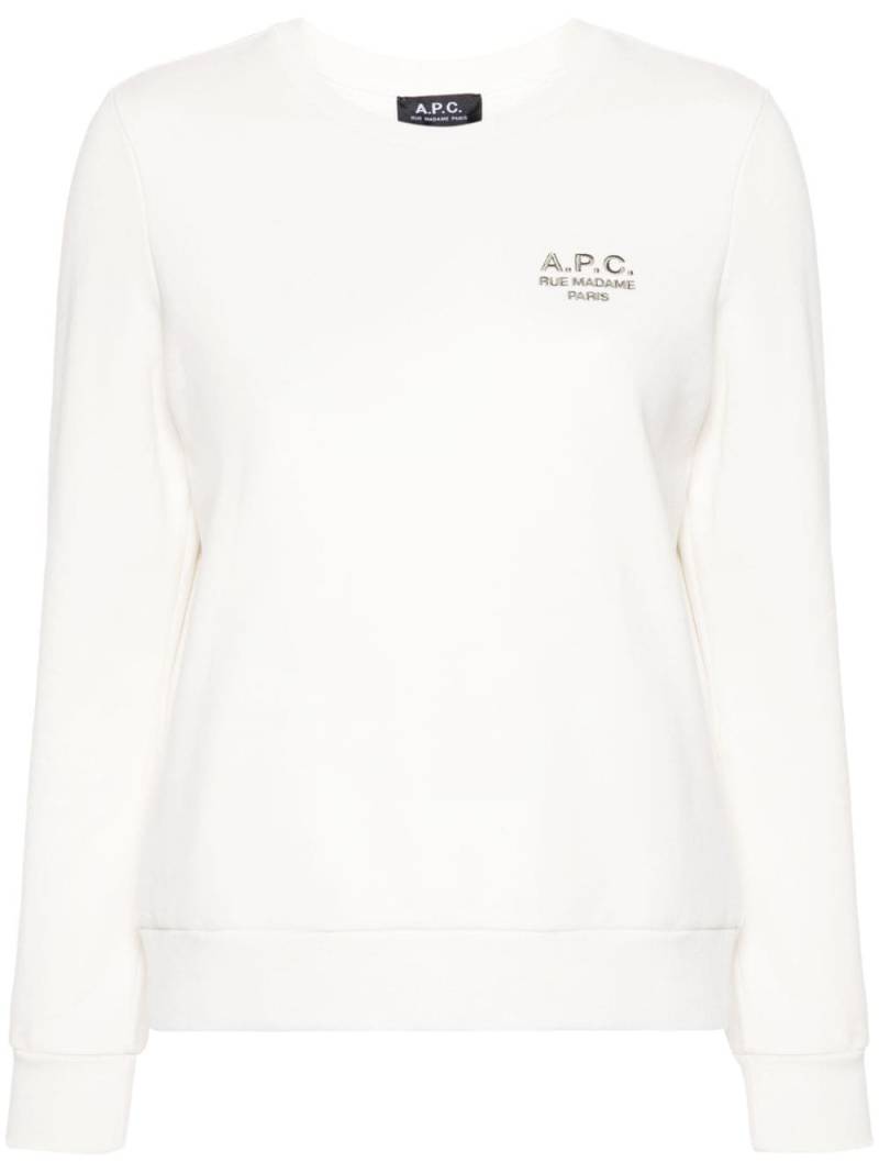 A.P.C. Craie embroidered-logo sweatshirt - White von A.P.C.