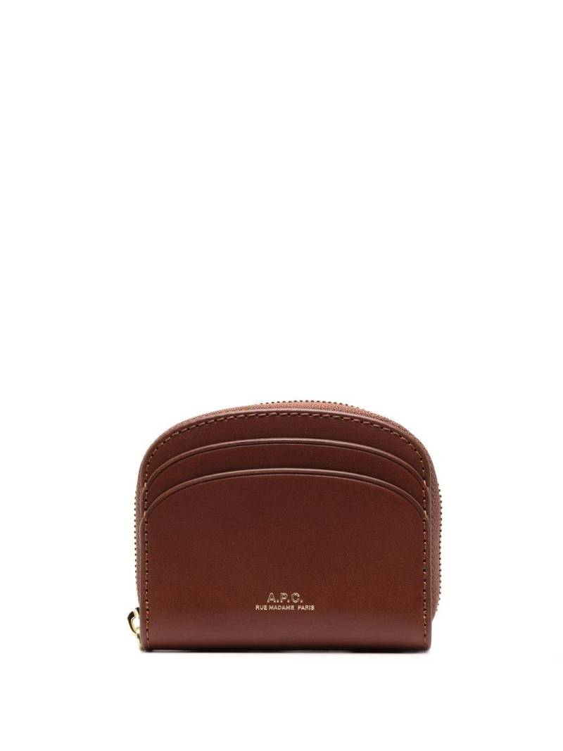 A.P.C. Demi-Lune Mini compact wallet - Brown von A.P.C.