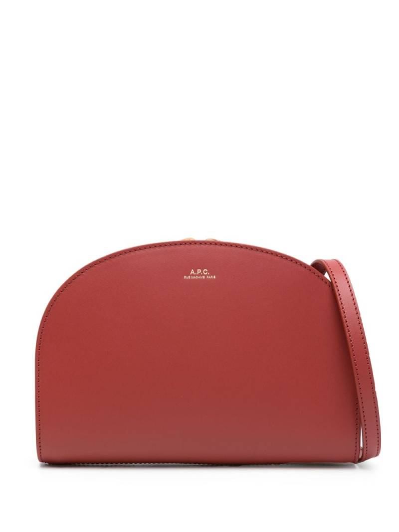 A.P.C. Demi Lune leather bag - Red von A.P.C.