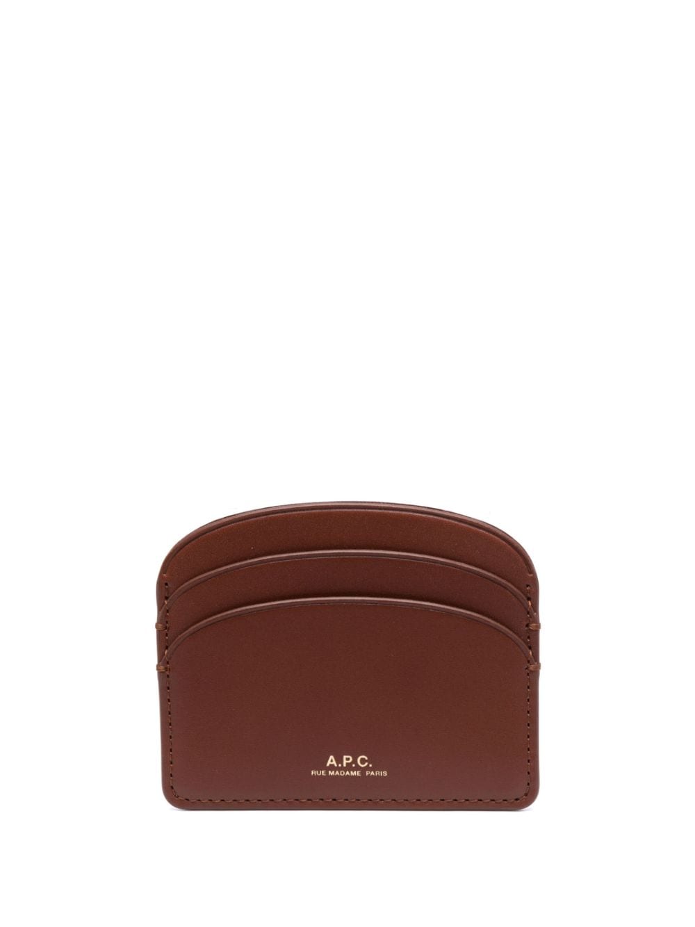 A.P.C. Demi-Lune leather cardholder - Brown von A.P.C.