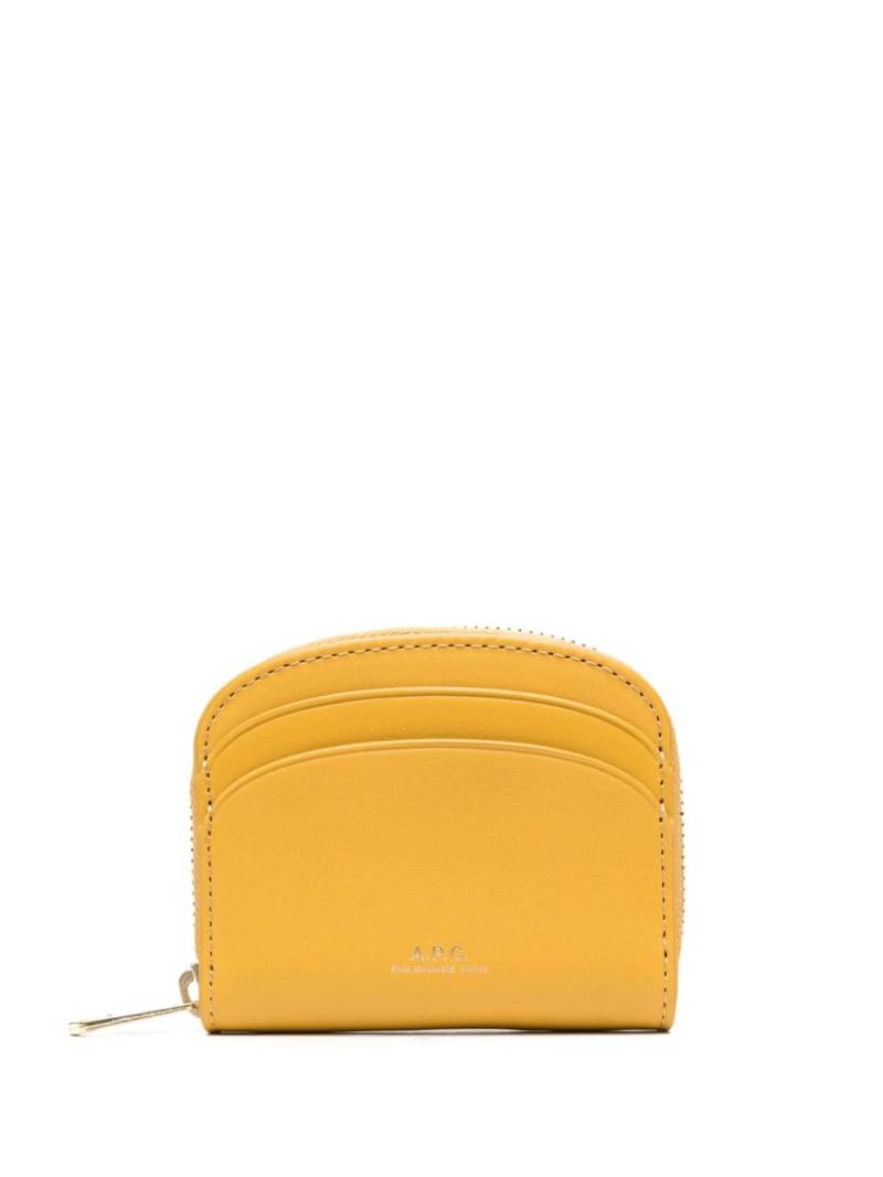 A.P.C. Demi-Lune leather wallet - Yellow von A.P.C.