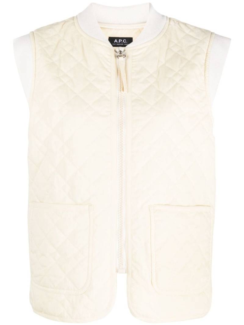 A.P.C. Elea quilted gilet - Neutrals von A.P.C.