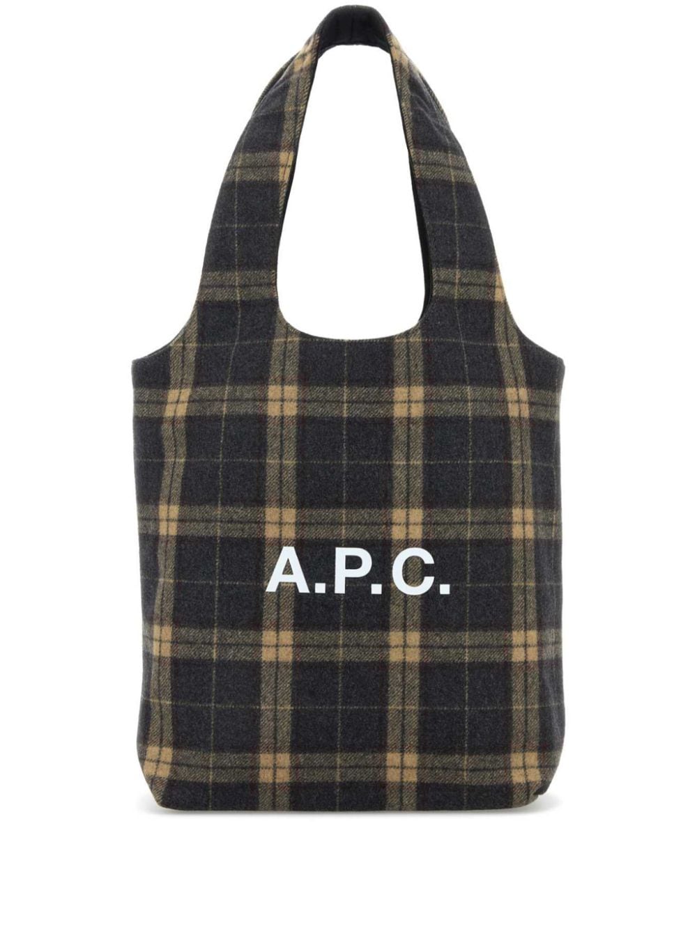 A.P.C. Embroidered flannel Ninon shopping bag - Grey von A.P.C.