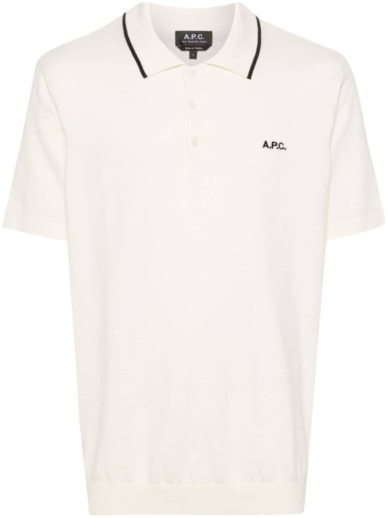 A.P.C. Flynn cotton polo shirt - Neutrals von A.P.C.