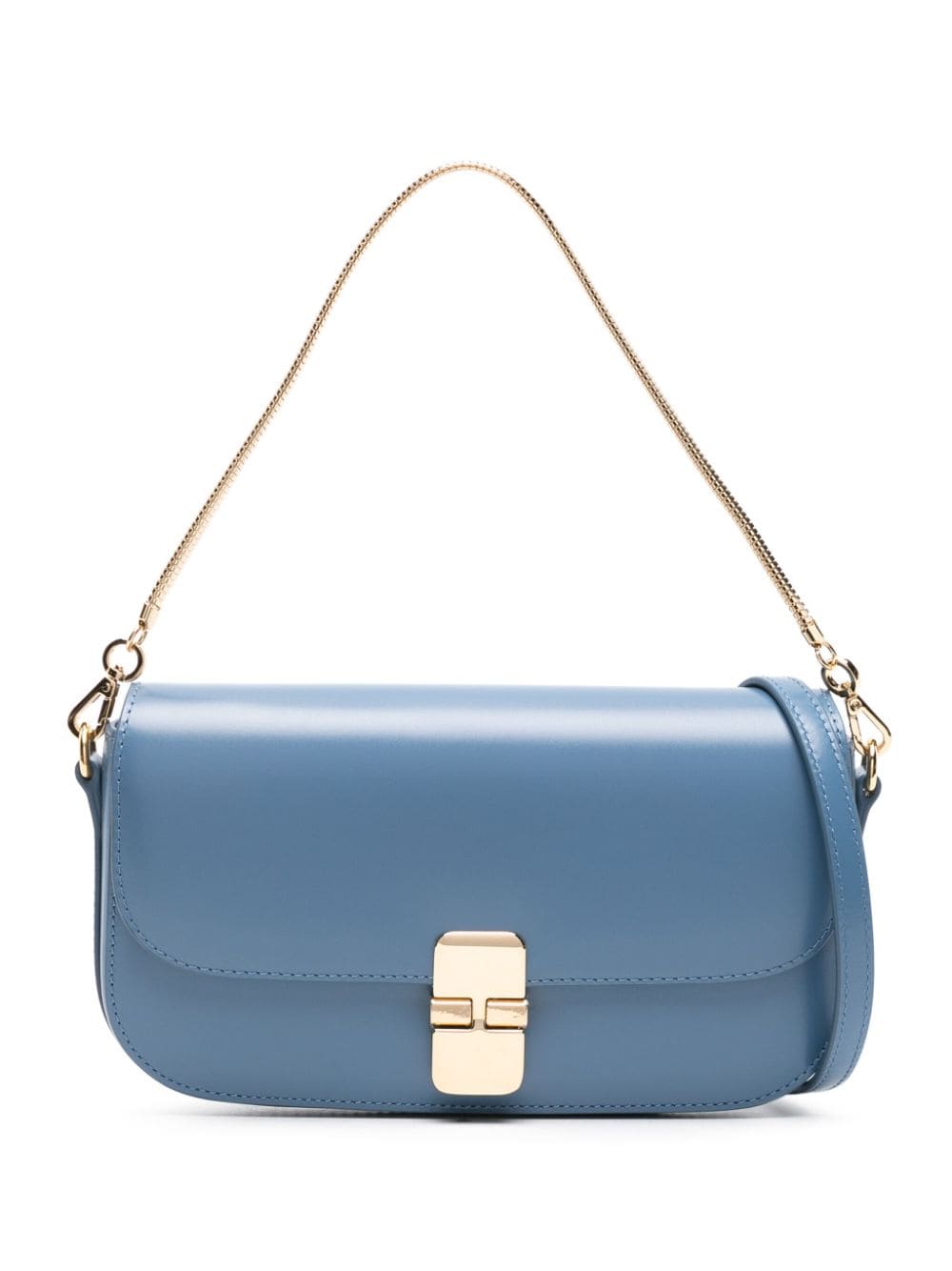 A.P.C. Grace Chaine leather clutch bag - Blue von A.P.C.