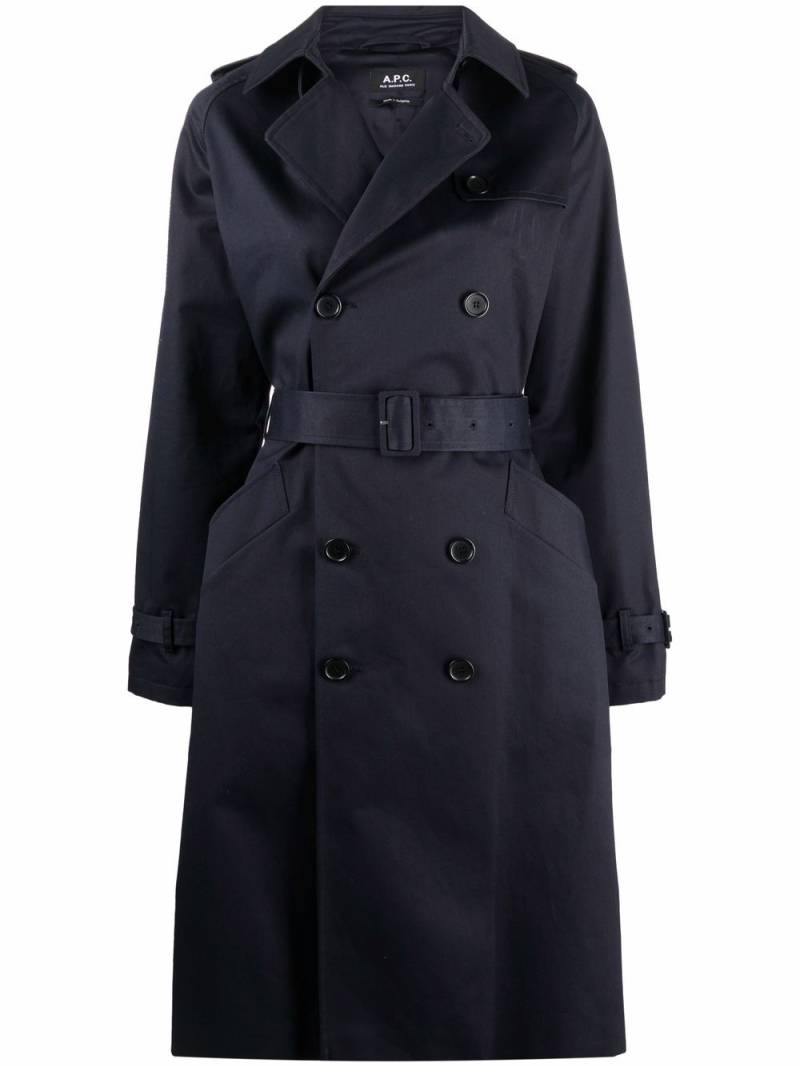 A.P.C. Greta cotton trench coat - Blue von A.P.C.