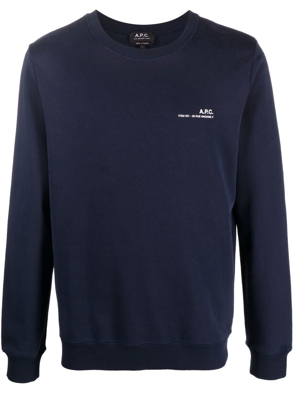 A.P.C. Item logo-print sweatshirt - Blue von A.P.C.
