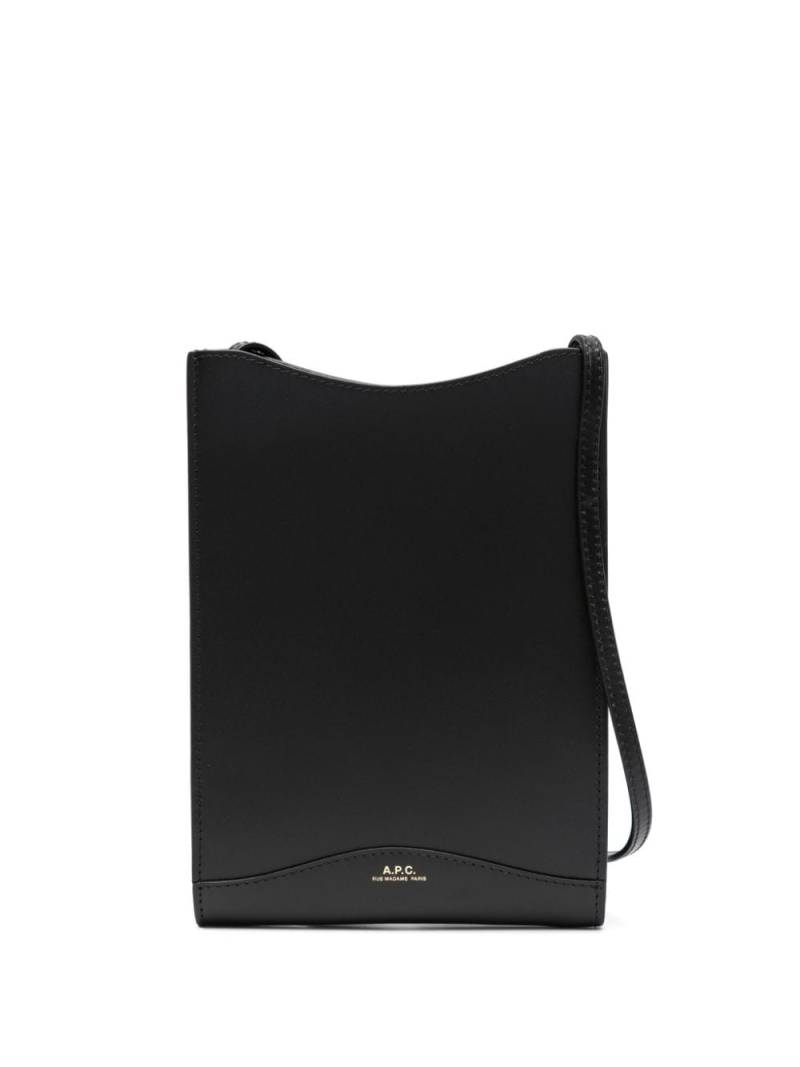 A.P.C. Jamie logo-stamp leather bag - Black von A.P.C.