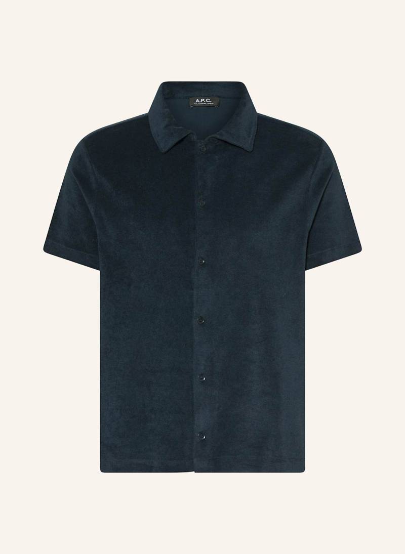 A.P.C. Kurzarm-Hemd Nicolo Regular Fit blau von A.P.C.