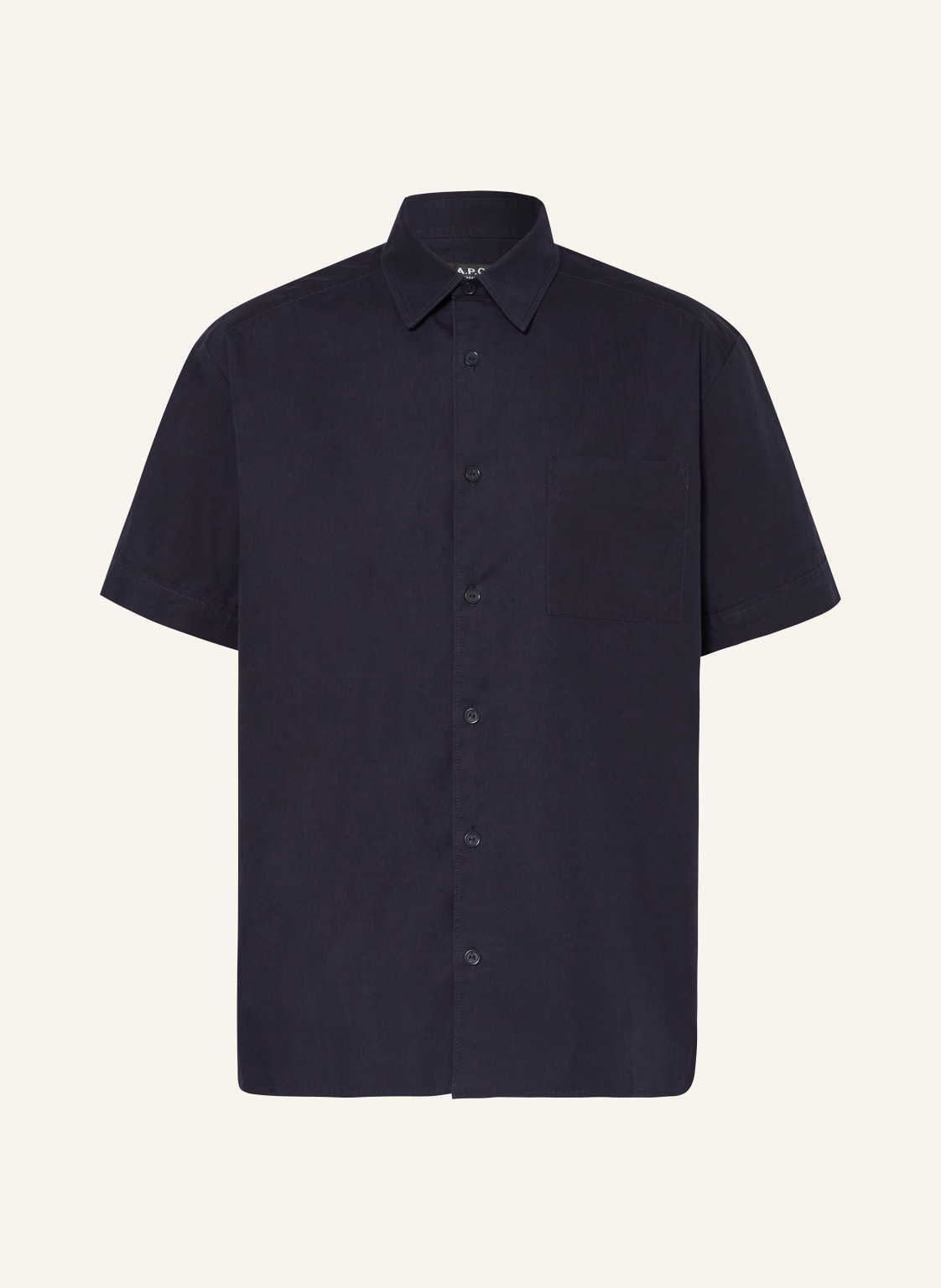 A.P.C. Kurzarm-Hemd Ross Comfort Fit blau von A.P.C.