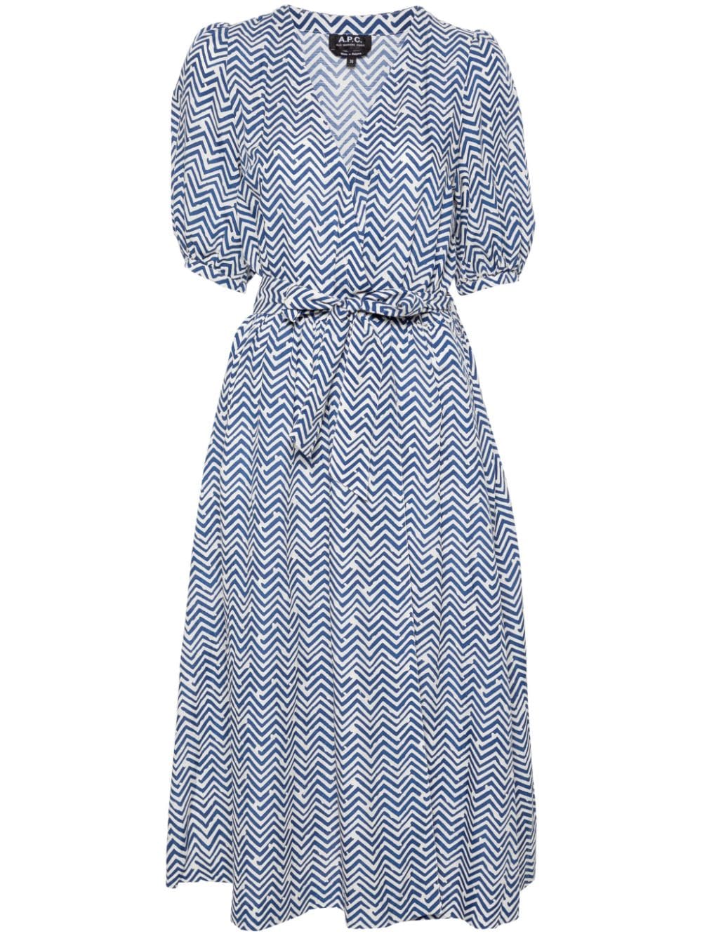 A.P.C. Leighton chevron-print maxi dress - Blue von A.P.C.