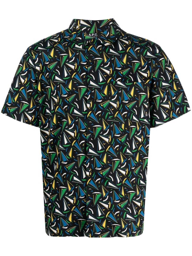 A.P.C. Lloyd graphic-print short-sleeve shirt - Black von A.P.C.